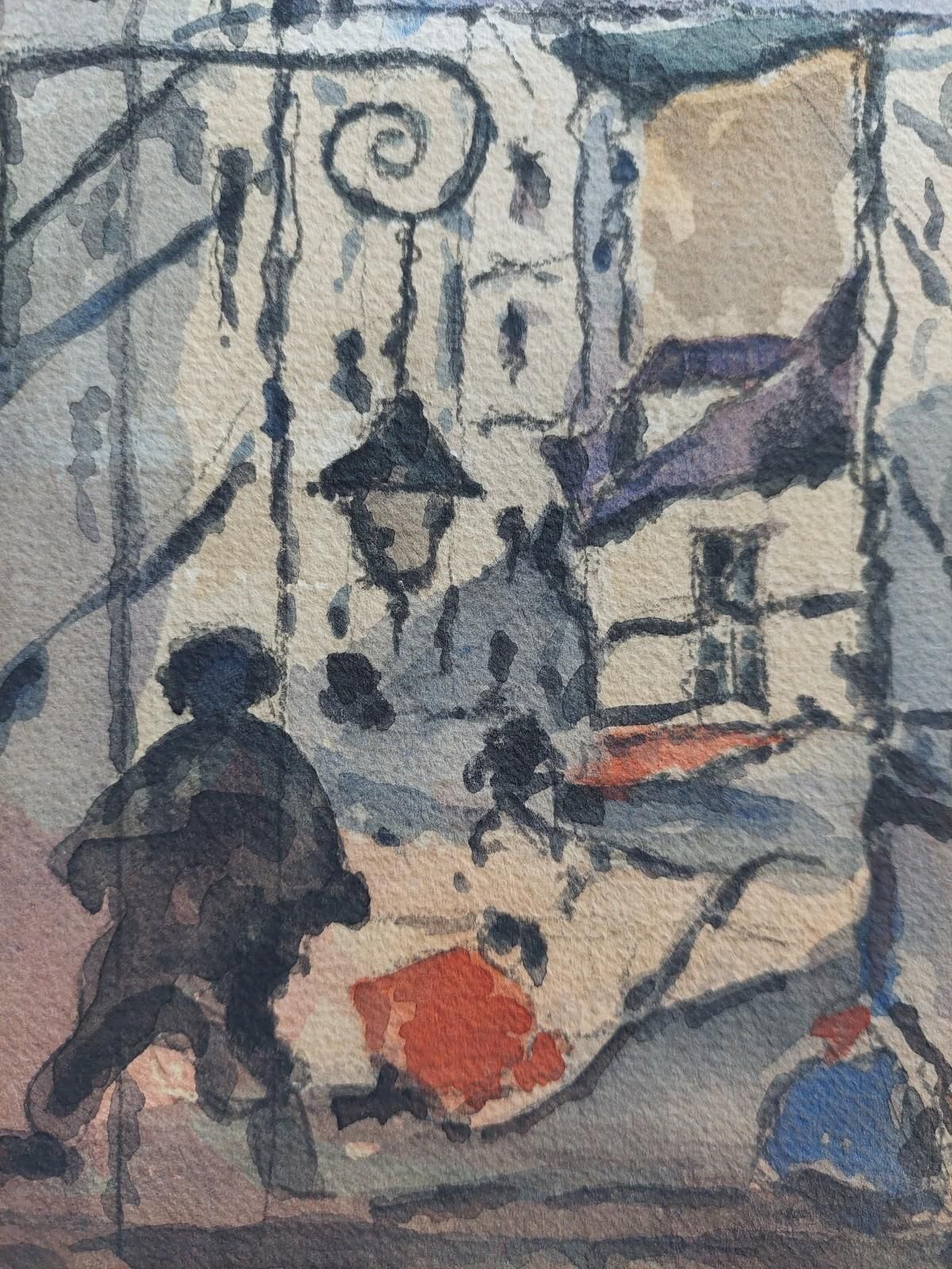 Unknownfrench Modernist Cubist Painting Steps Into The Town21st Century photo Art