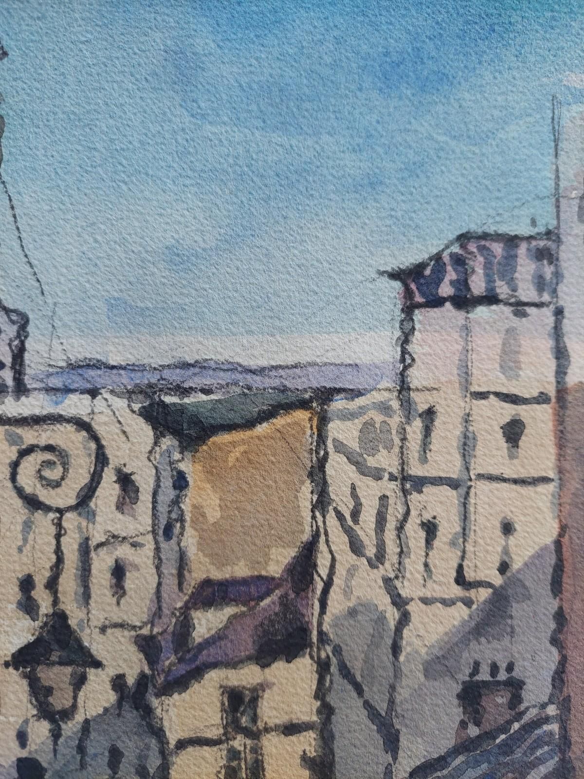 Unknownfrench Modernist Cubist Painting Steps Into The Town21st Century photo vinterior