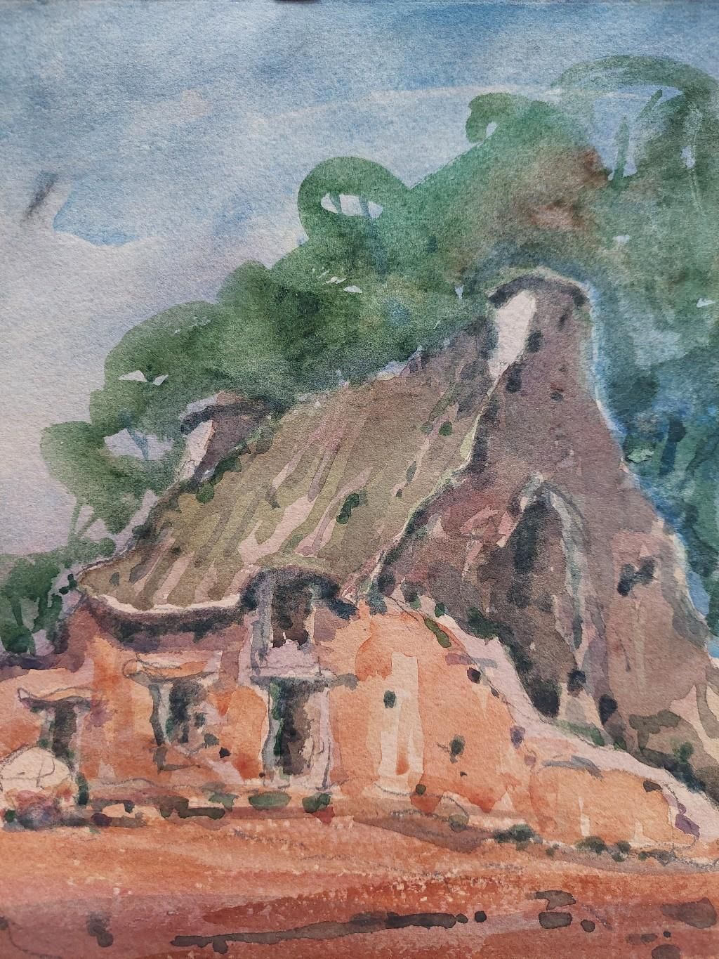 Unknownfrench Modernist Cubist Painting Village Work20th Century photo 395.0