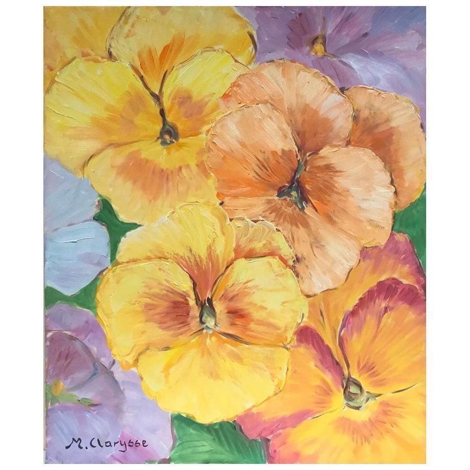 Unknownbright & Colorful French Impressionist Oil Painting, Orange & Yellow Flowers2000