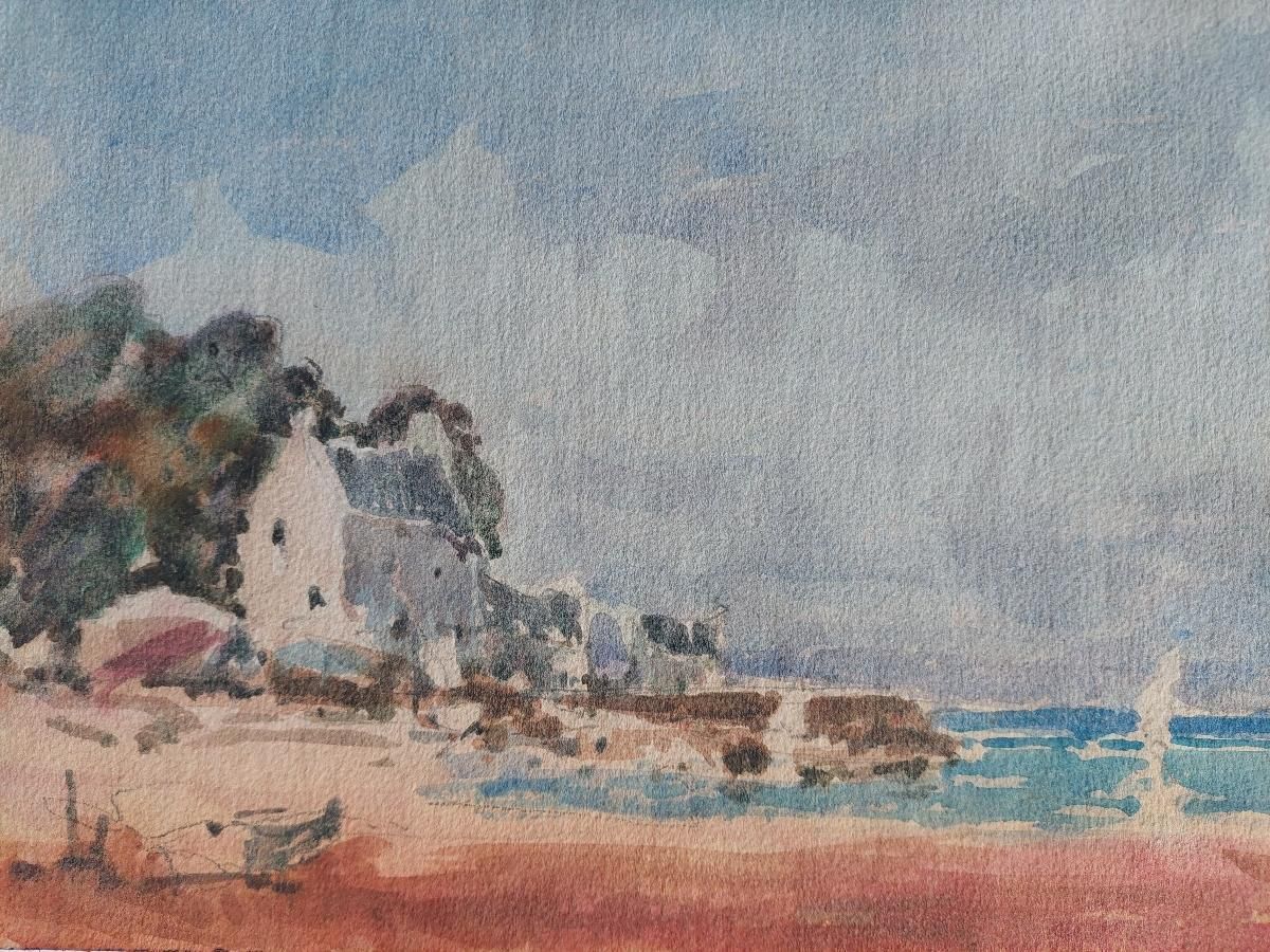Unknownfrench Modernist Cubist Painting A Summer Day's Sailing20th Century photo Art