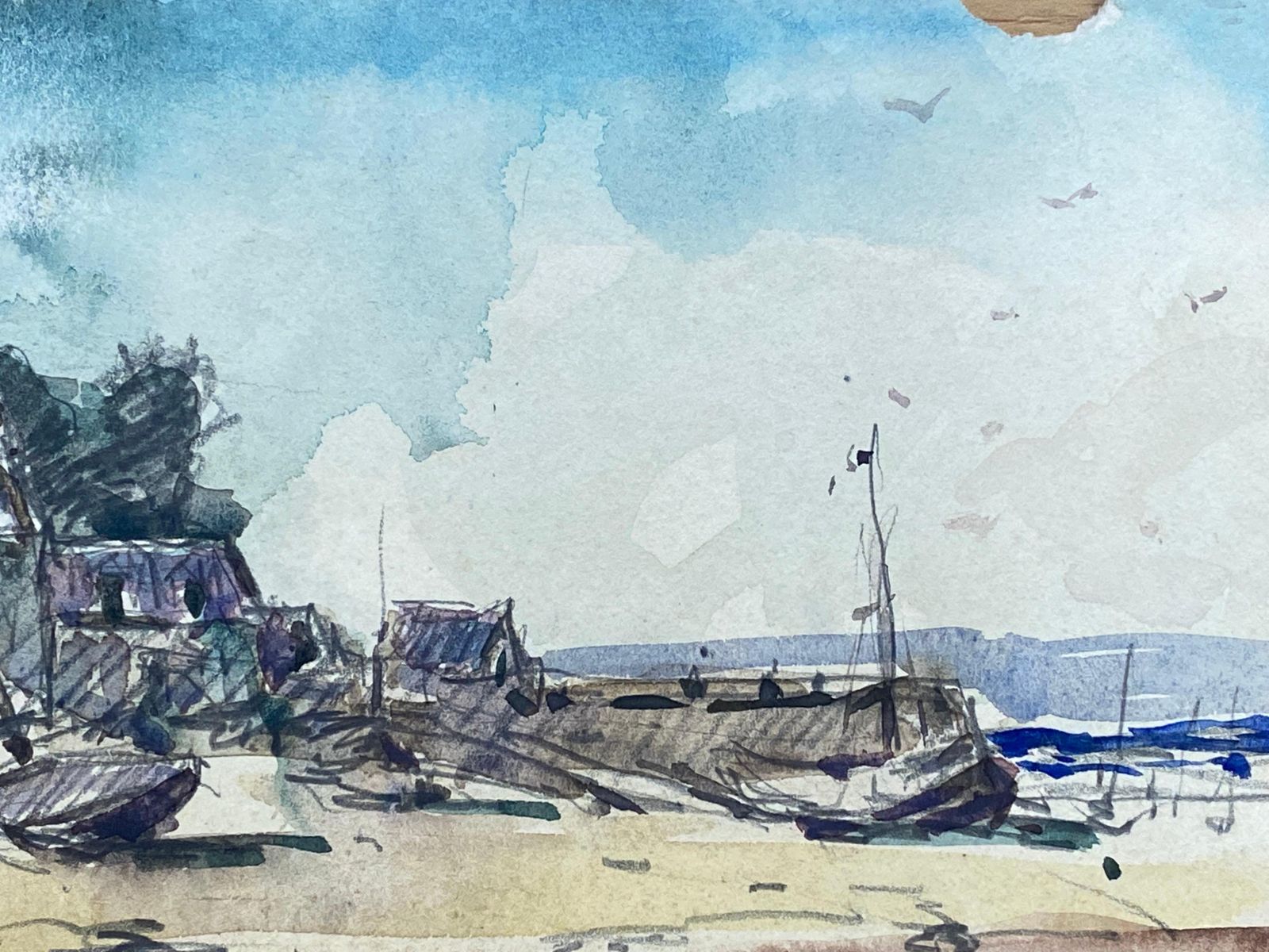 Unknownmaurice Mazeilie, French Impressionist Watercolour, Beach Landscape20th Century photo furniture