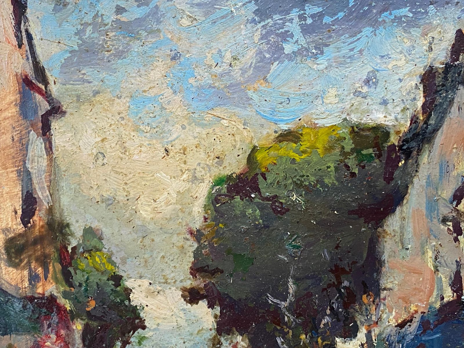 Unknownfrench Impressionist En Plein Air Oil Painting, City Street Scene20th Century photo Art