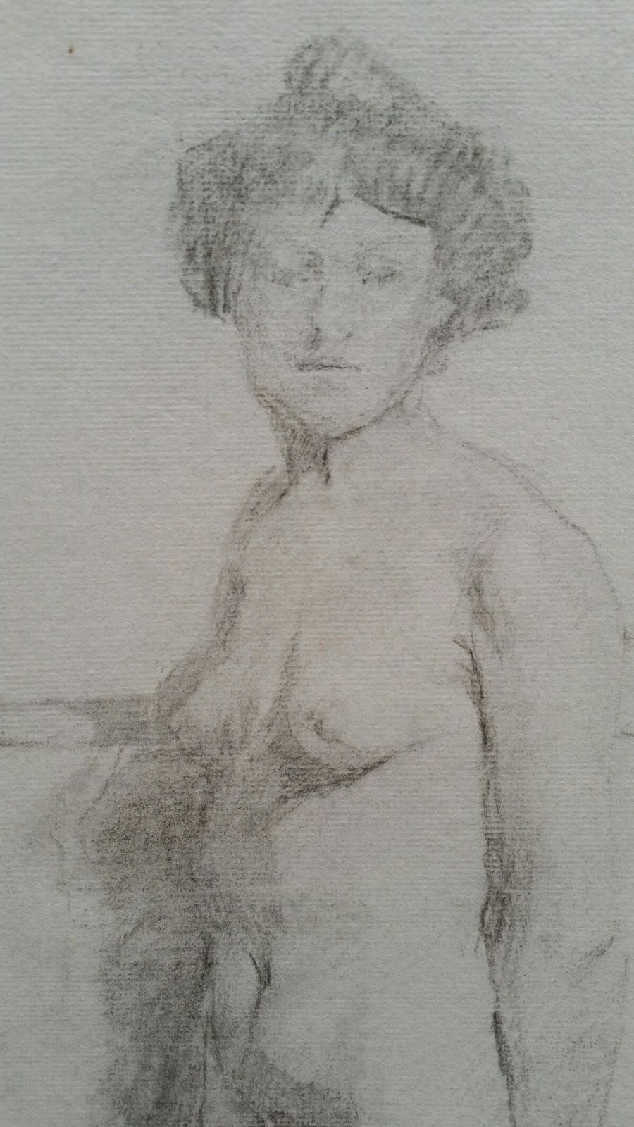 Unknownenglish Graphite Portrait Sketch Of Female Nude, Standingcirca 1880 1905 photo Art