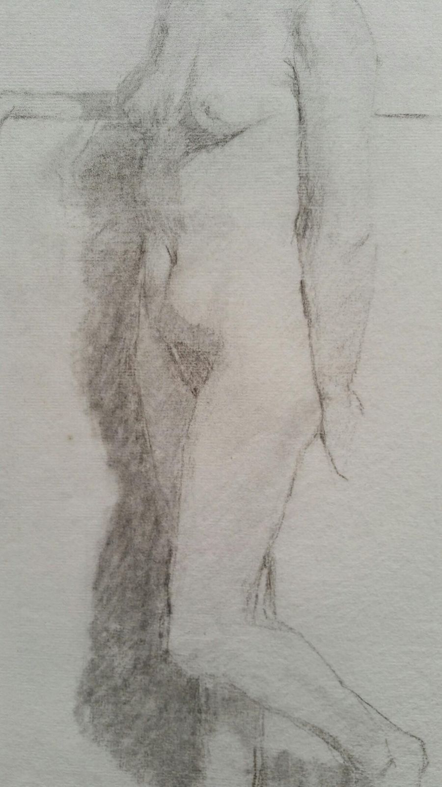 Unknownenglish Graphite Portrait Sketch Of Female Nude, Standingcirca 1880 1905 photo buy
