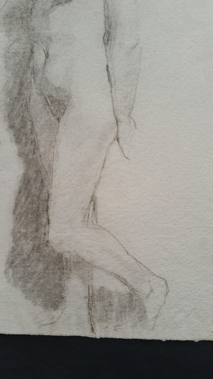 Unknownenglish Graphite Portrait Sketch Of Female Nude, Standingcirca 1880 1905 photo vintage