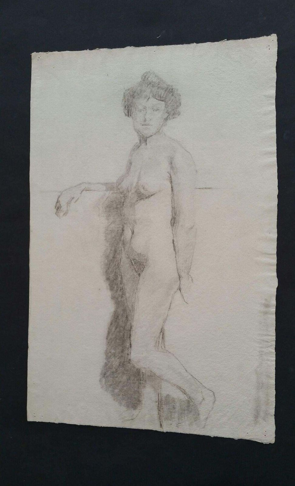photo for sale Unknownenglish Graphite Portrait Sketch Of Female Nude, Standingcirca 1880 1905
