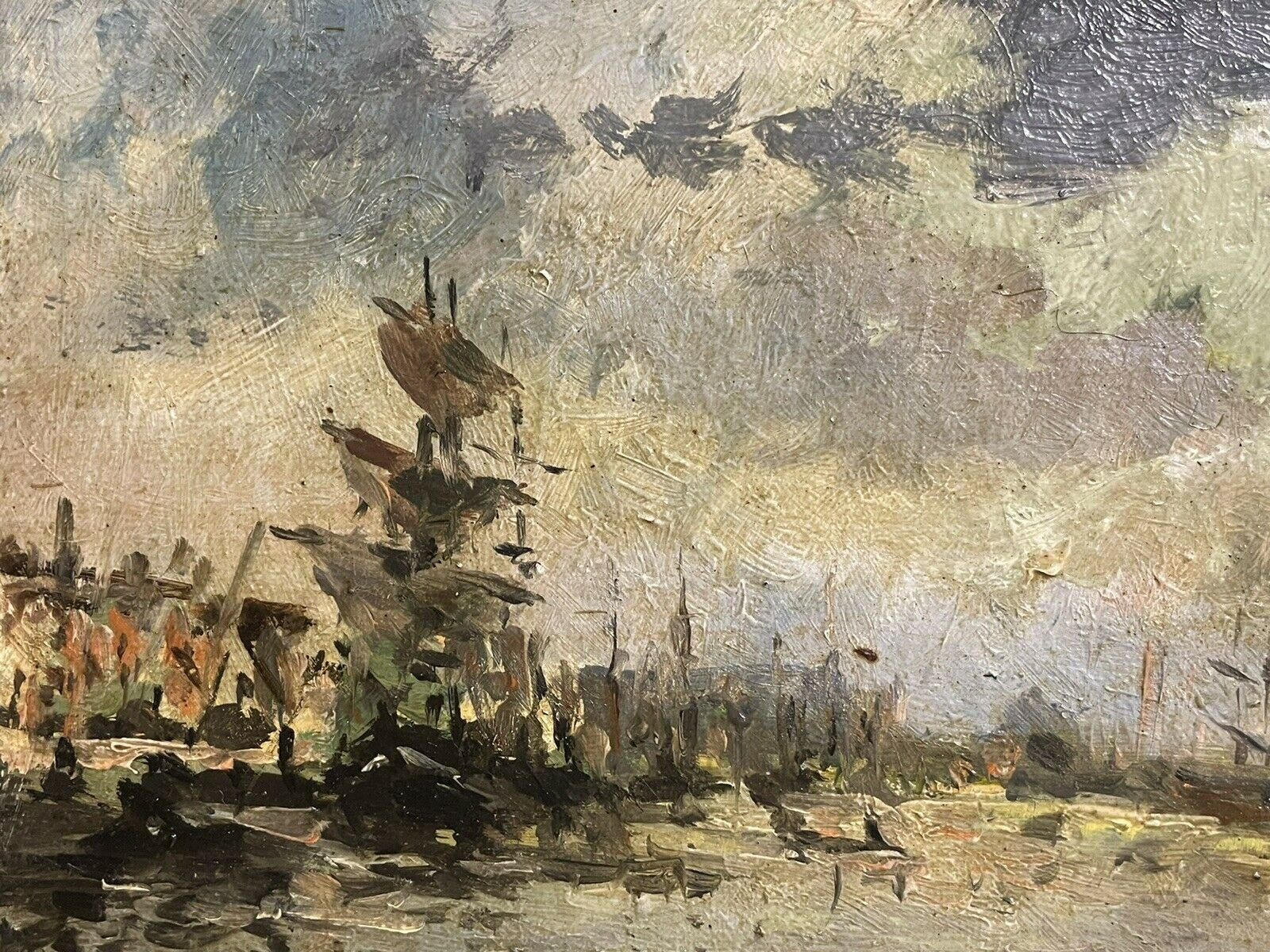 Unknownmaurice Mazeilie French Impressionist Signed Oil, Tall Ship In French Harbour1990 1999 photo 712.0