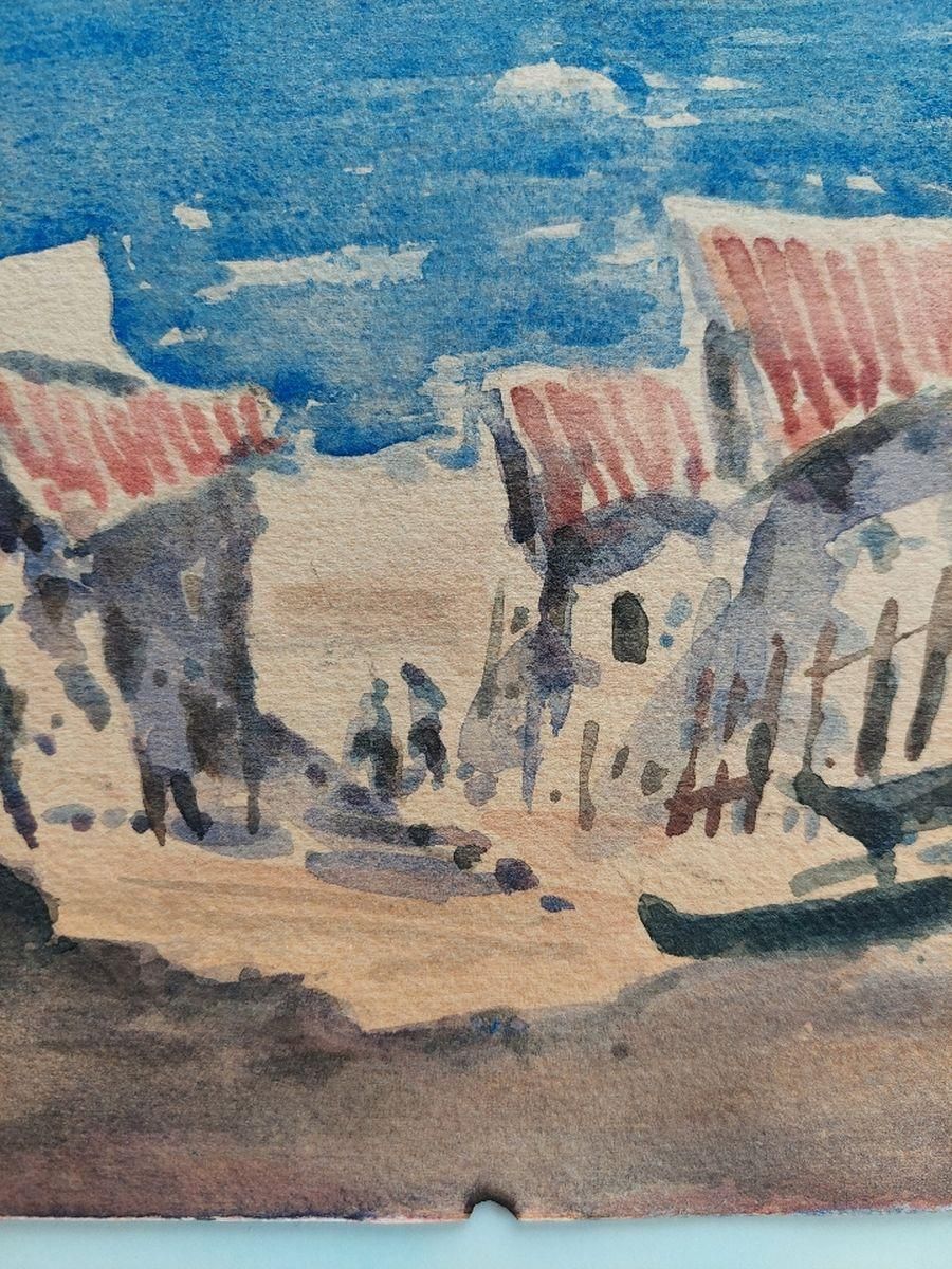 Unknownfrench Modernist Cubist Painting Path To The Beach20th Century photo Art
