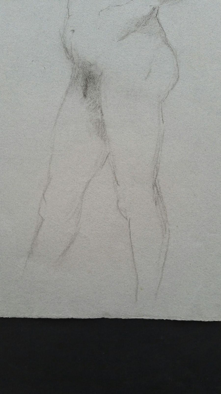 Unknownenglish Graphite Portrait Sketch Of Male Nude, In Profilecirca 1880 1905 photo vinterior
