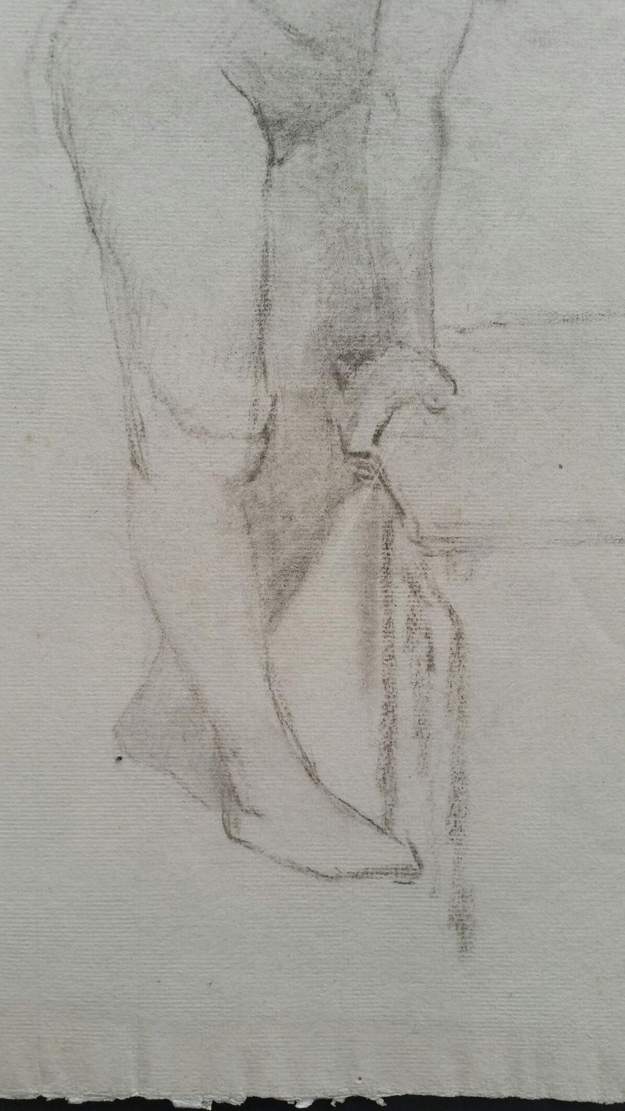 Unknownenglish Graphite Portrait Sketch Of Female Nude, Leaningcirca 1880 1905 photo 199.0