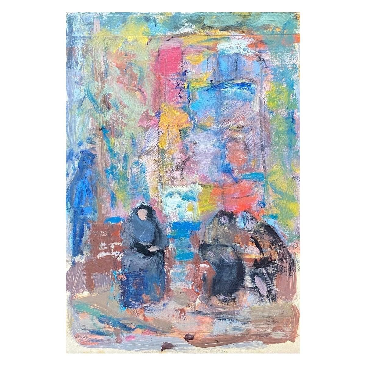 Unknown20th Century German Modernist Oil Painting Figures Colorful Street Scene20th Century