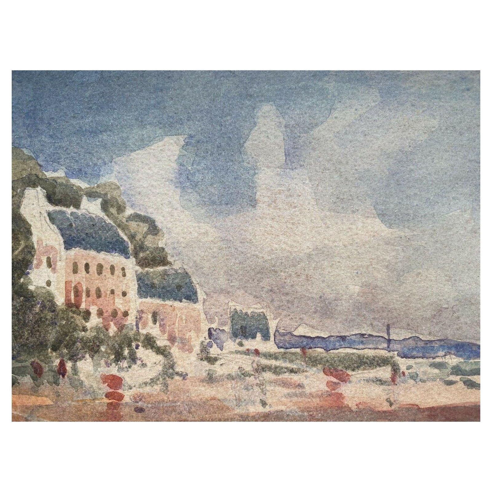 Unknownmaurice Mazeilie, French Impressionist Painting, Brittany Coastline Town