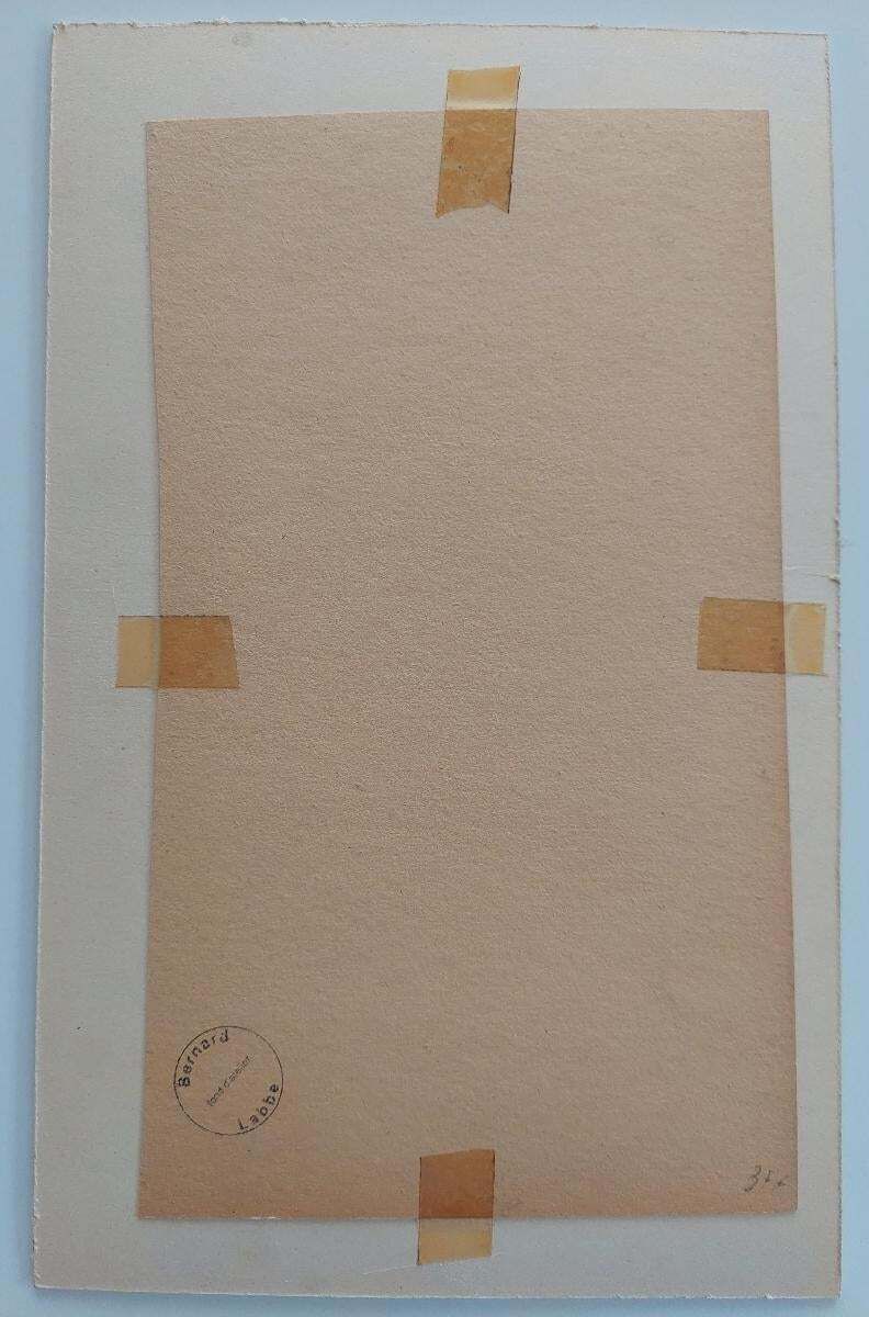 photo furniture Bernard Labbe20th Century French Modernist Cubist Ink Sketch, Religious Statue20th Century