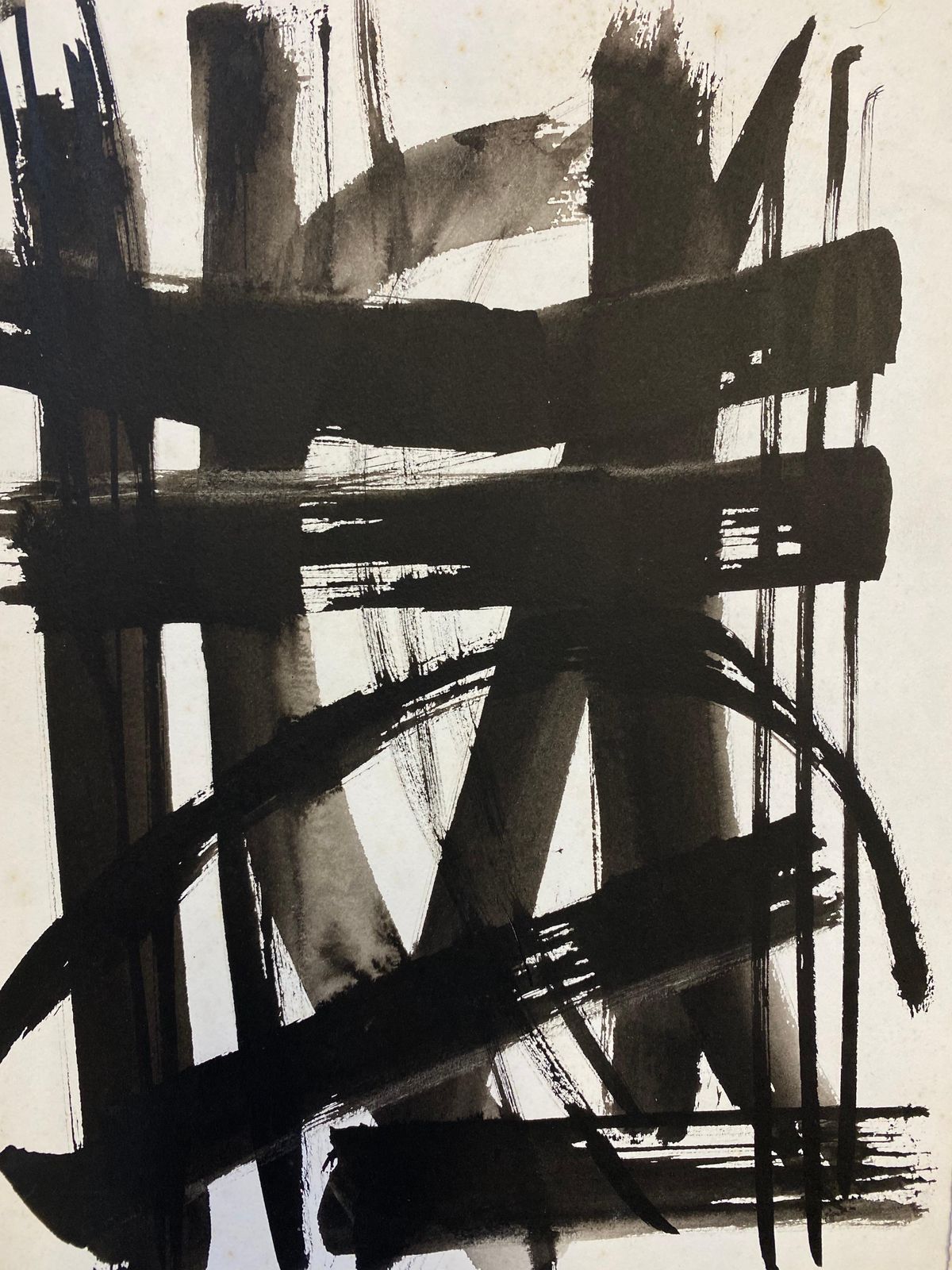 Unknownset Of 4, Original 1970's French Abstract Black & White Paintingscirca 1970s photo Art