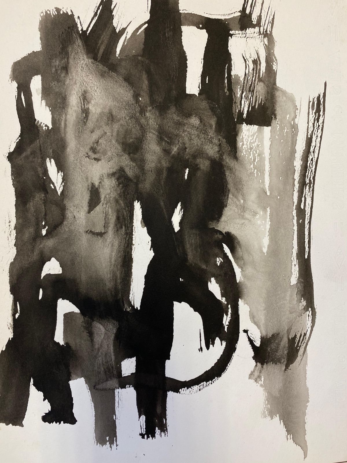Unknownset Of 4, Original 1970's French Abstract Black & White Paintingscirca 1970s photo 611.0
