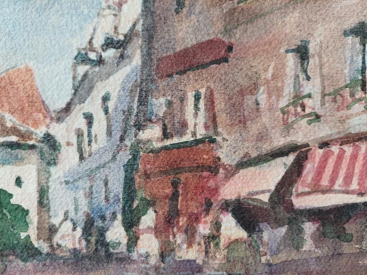 Maurice Mazeiliefrench Modernist Cubist Painting Summer Town Scene20th Century photo buy