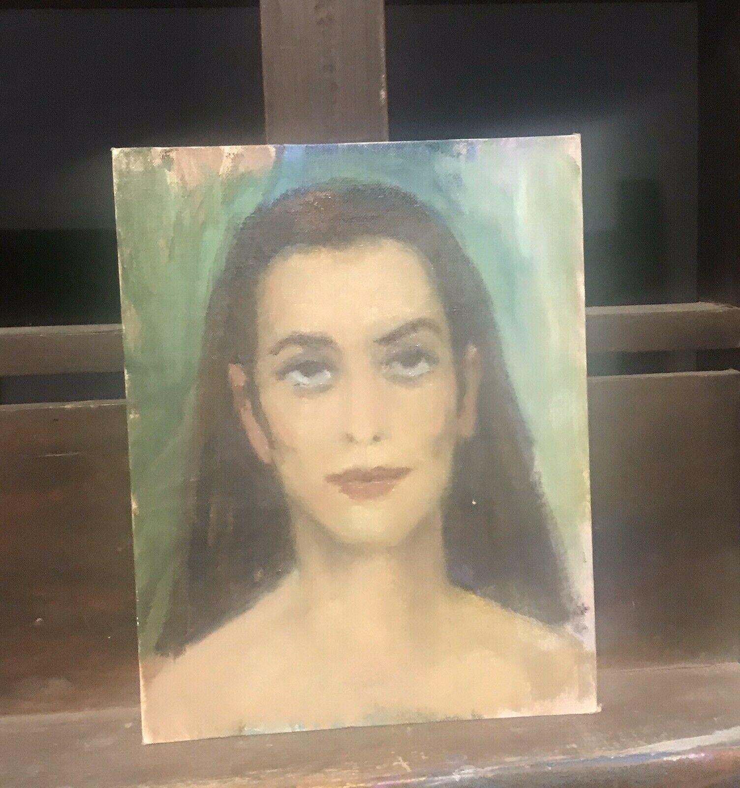 Akos Biroakos Biro Expressionist Oil Portrait Of A Lady Brown Haircirca 1950s photo for sale
