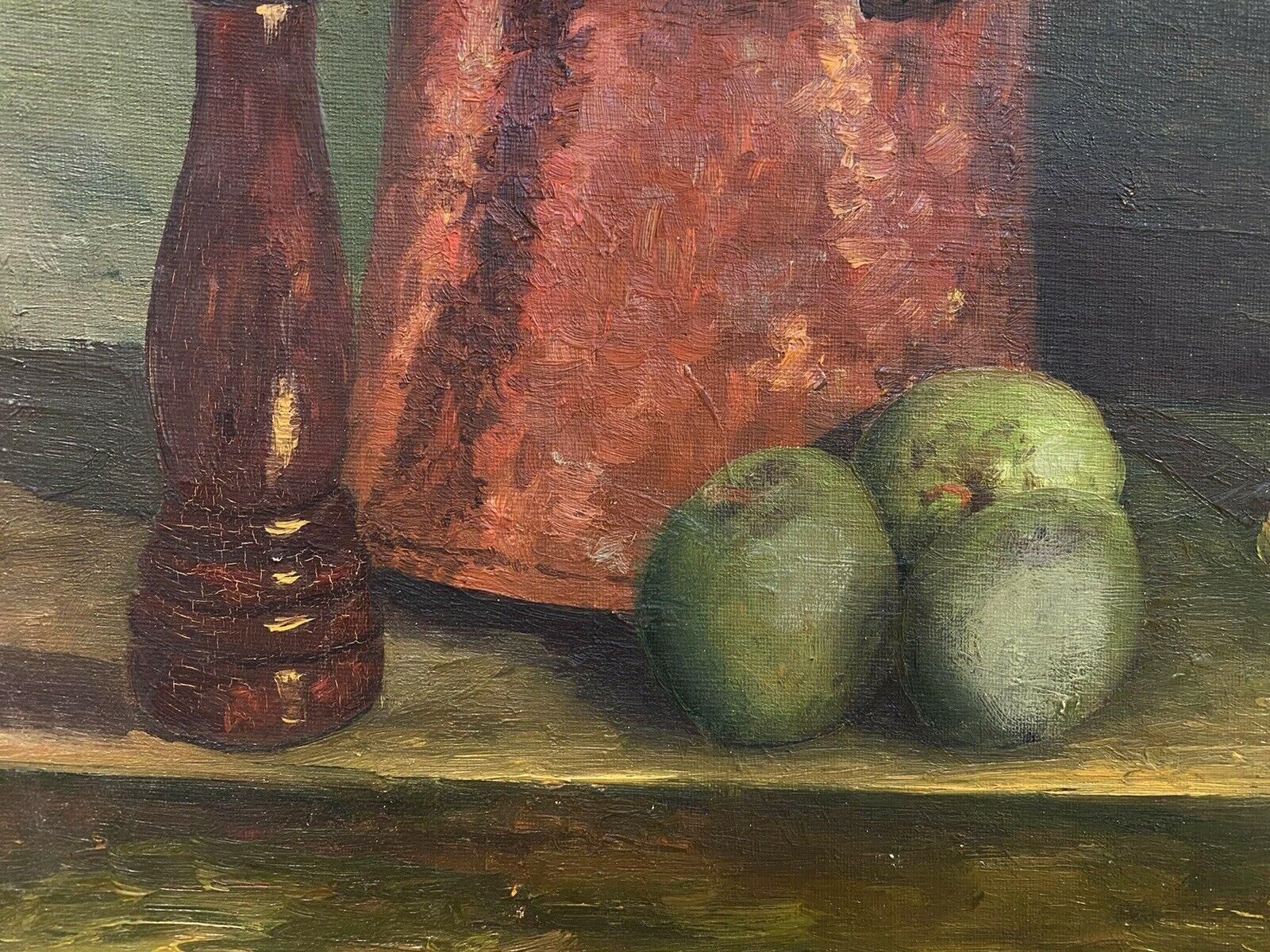 Unknownfernand Audet '1923 2016' French Impressionist Oil, Still Life Apples / Kitchenmid 20th Century photo Art