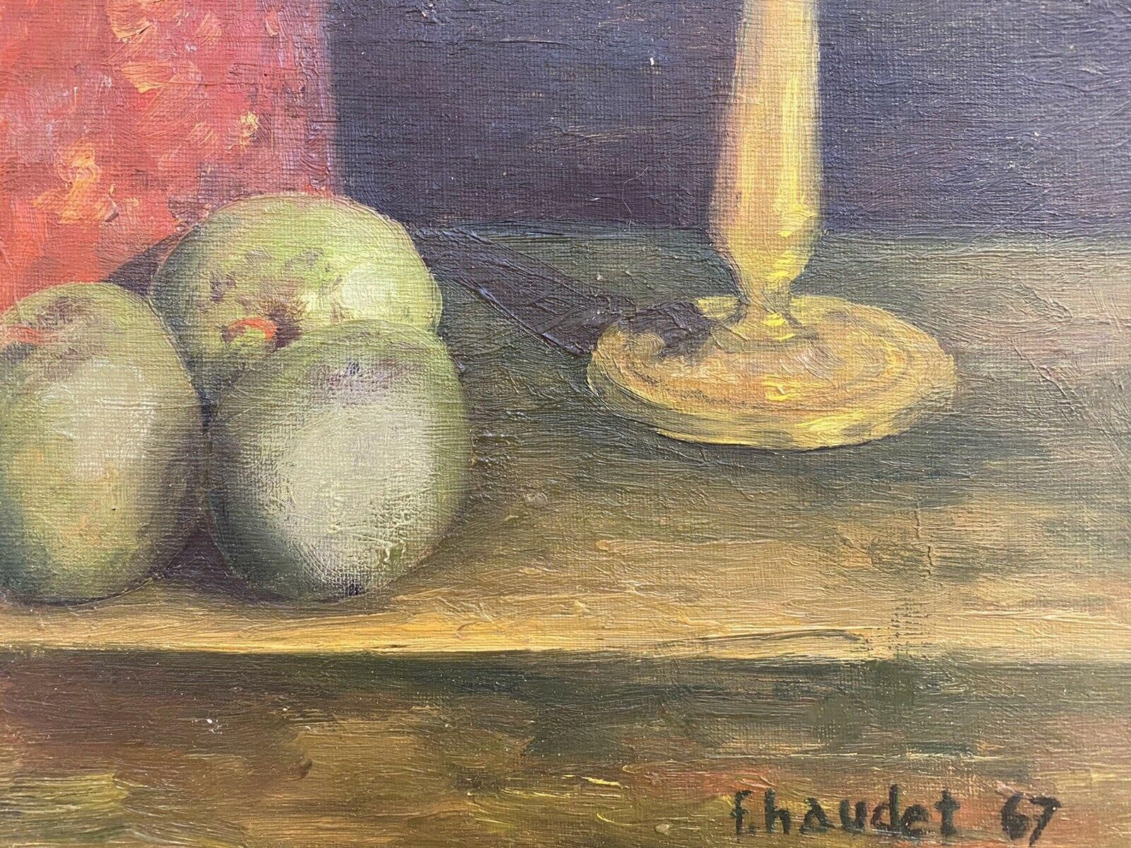 Unknownfernand Audet '1923 2016' French Impressionist Oil, Still Life Apples / Kitchenmid 20th Century photo 811.0