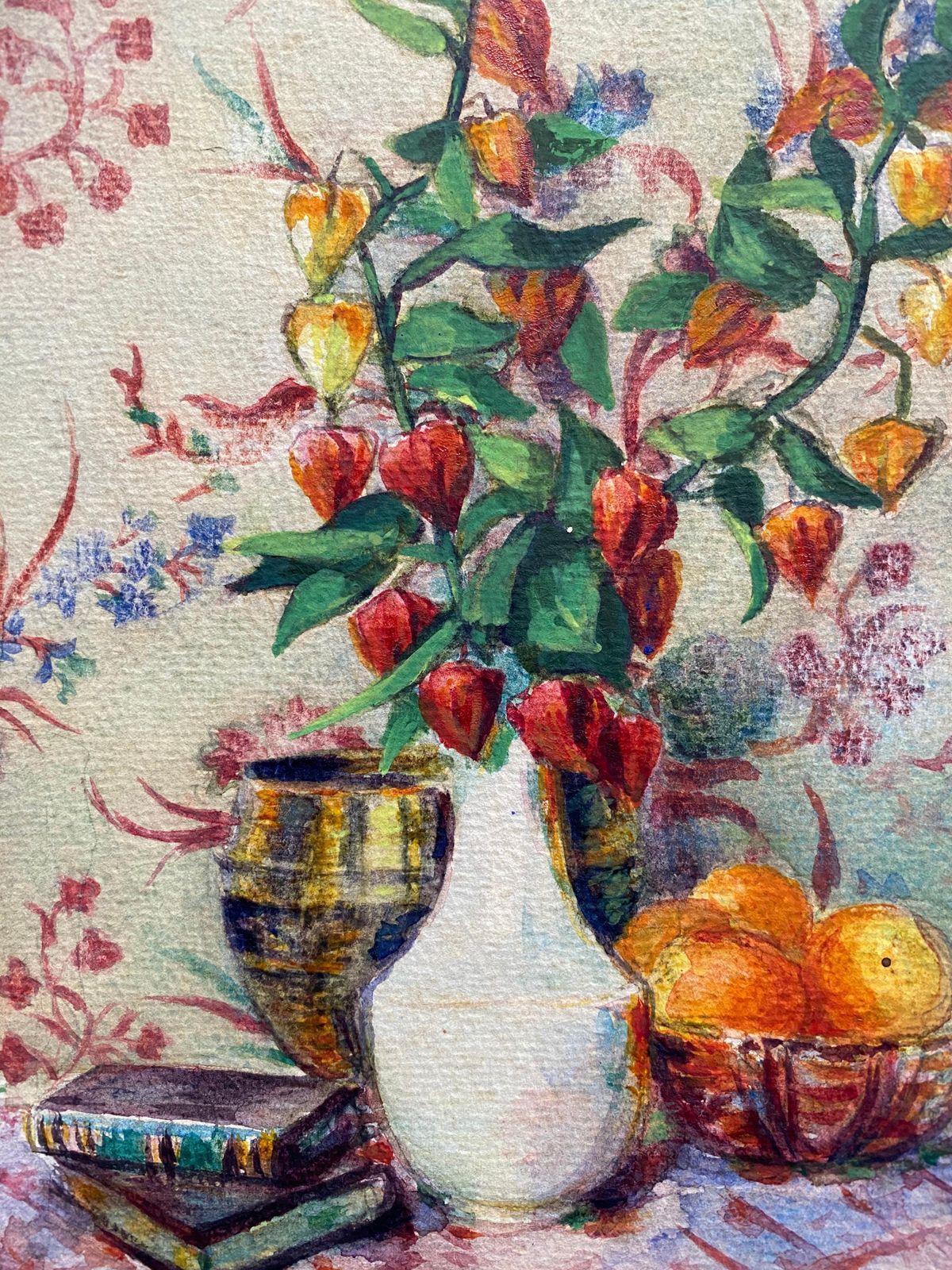 Unknownearly 1900's French Impressionist Signed Flower Watercolour By Marie Carreaucirca 1900s photo furniture