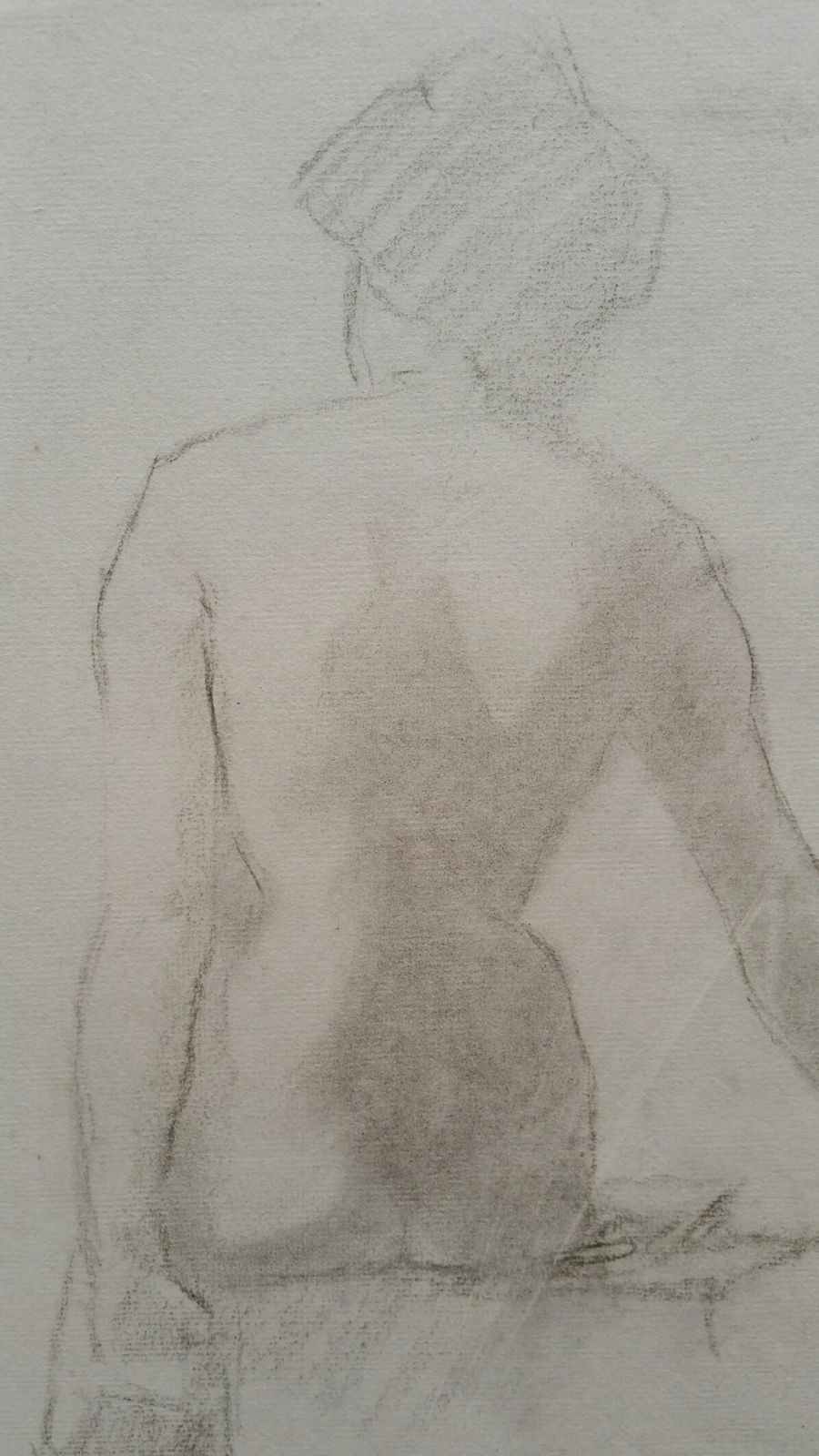 Unknownenglish Graphite Portrait Sketch Of Female Nude Rear View Seatedcirca 1880 1905 photo for sale