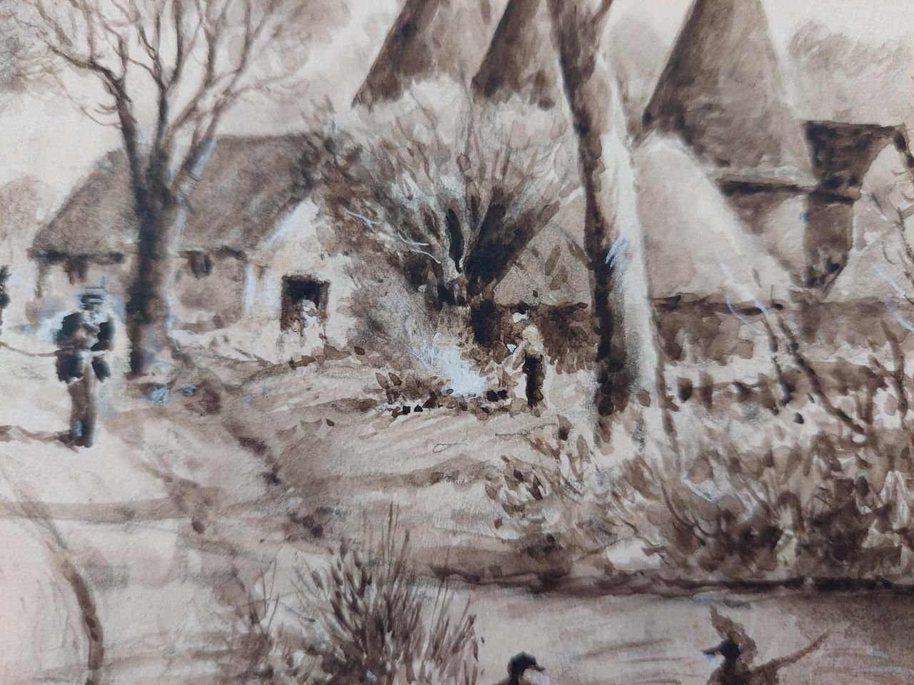 English  Schooltraditional English Painting Working Horses Returning Home In Kent20th Century photo vintage