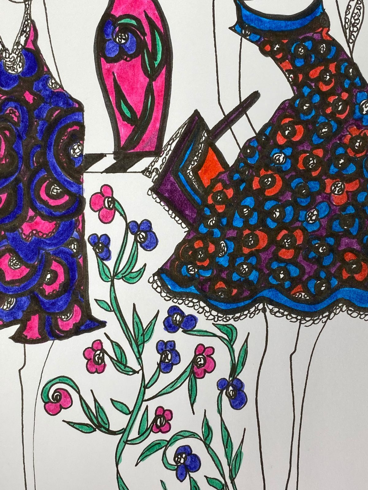 Unknownoriginal Fashion Design Illustration Watercolor Painting Laura Ashley Designercirca 2000s photo 101.0