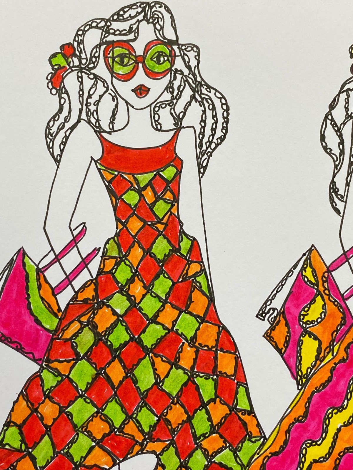 Unknownoriginal Fashion Design Illustration Watercolor Painting Laura Ashley Designercirca 2000s photo Art