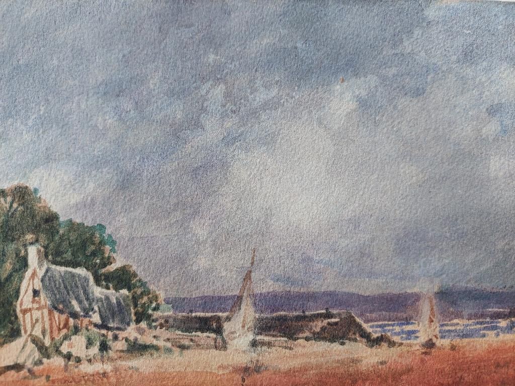 Unknownfrench Modernist Cubist Painting Sailboats On The Coast20th Century photo Art