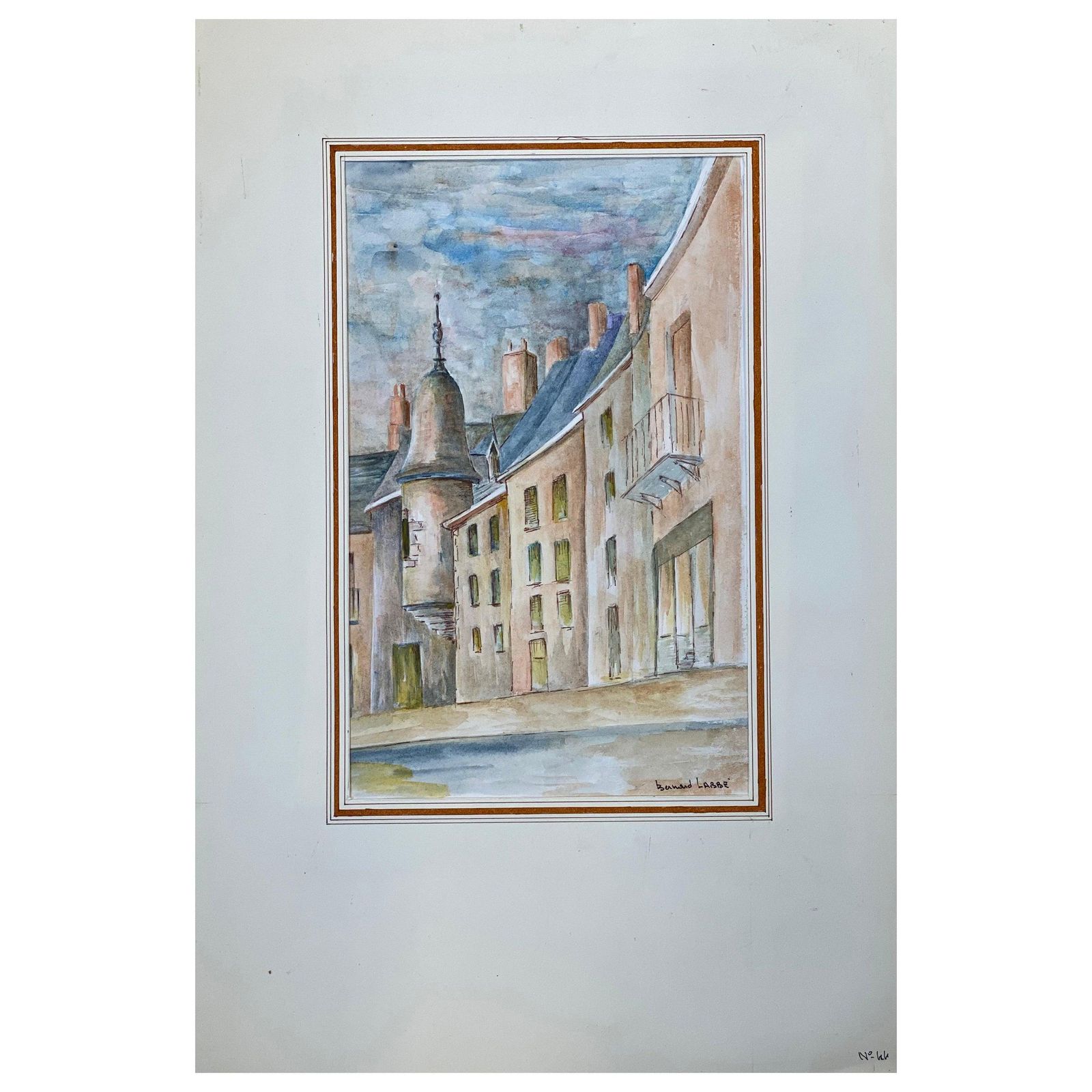 Unknown1950's French Modernist/ Cubist Painting Signed, Tall French Buildings1950s