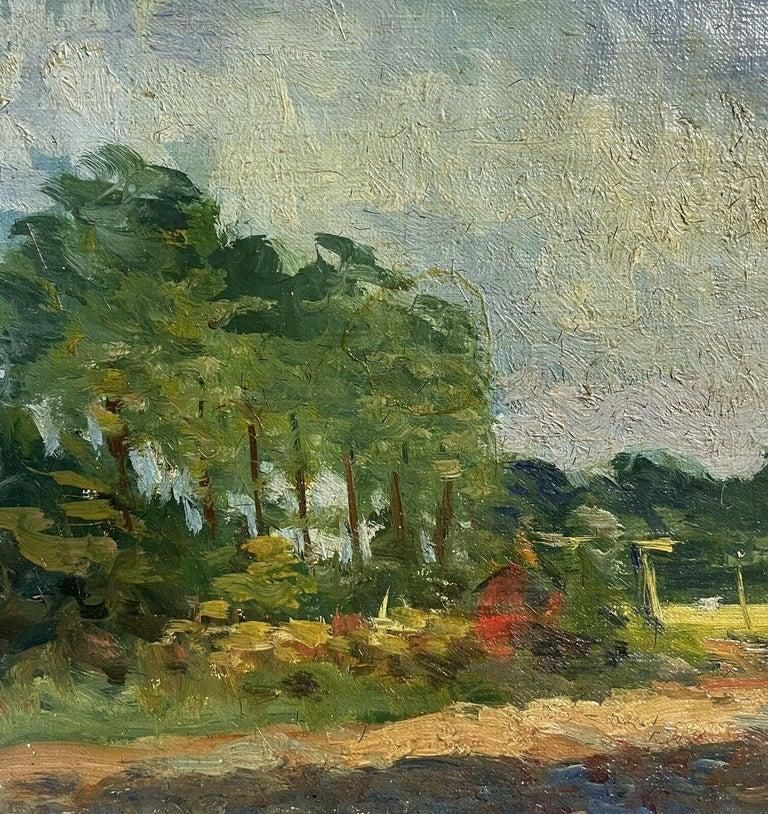 Unknownmaurice Mazeilie French Impressionist Oil  Golden Light Woodland Field photo Art