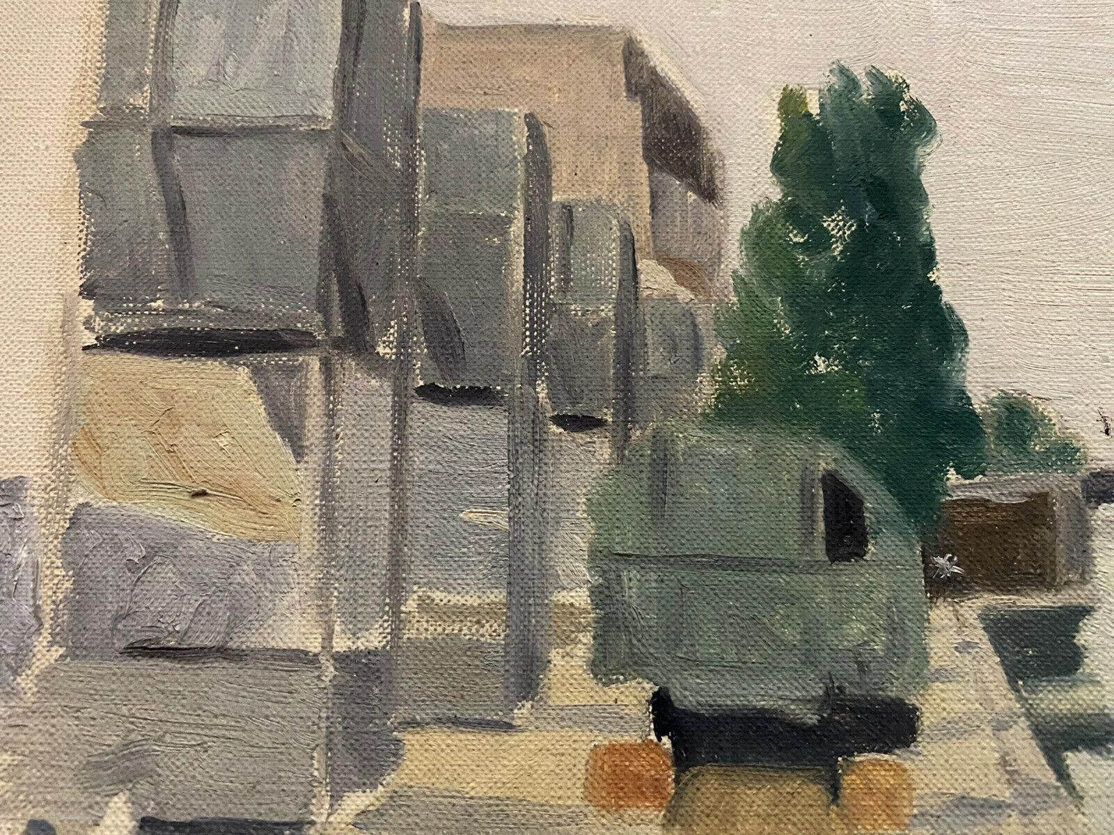 Unknownmid Century French Oil Painting   Beside The Canalcirca 1960s photo for sale