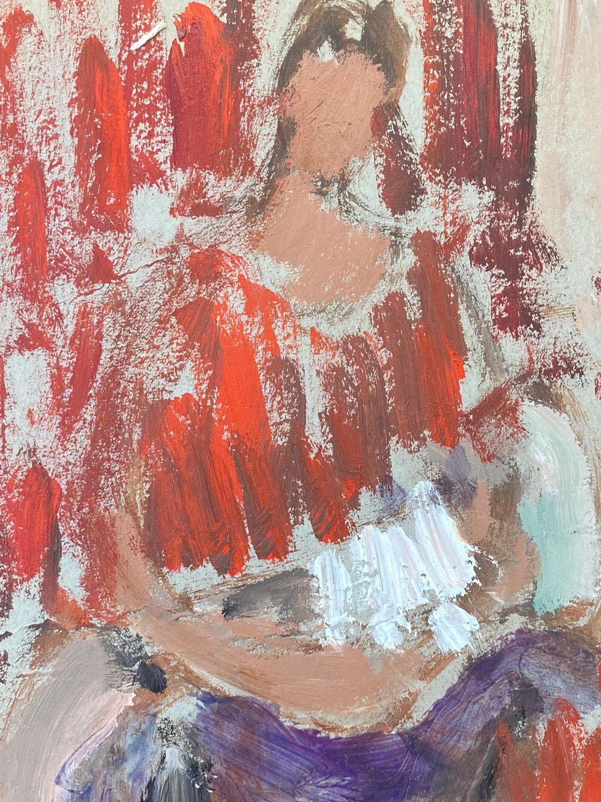 Unknown20th Century German Modernist Oil Painting, Mother & Childcirca 1940s photo 301.0