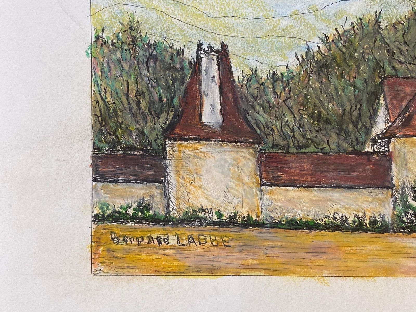 Unknown1950's French Modernist/ Cubist Painting Signed, French Chateau1950s photo buy