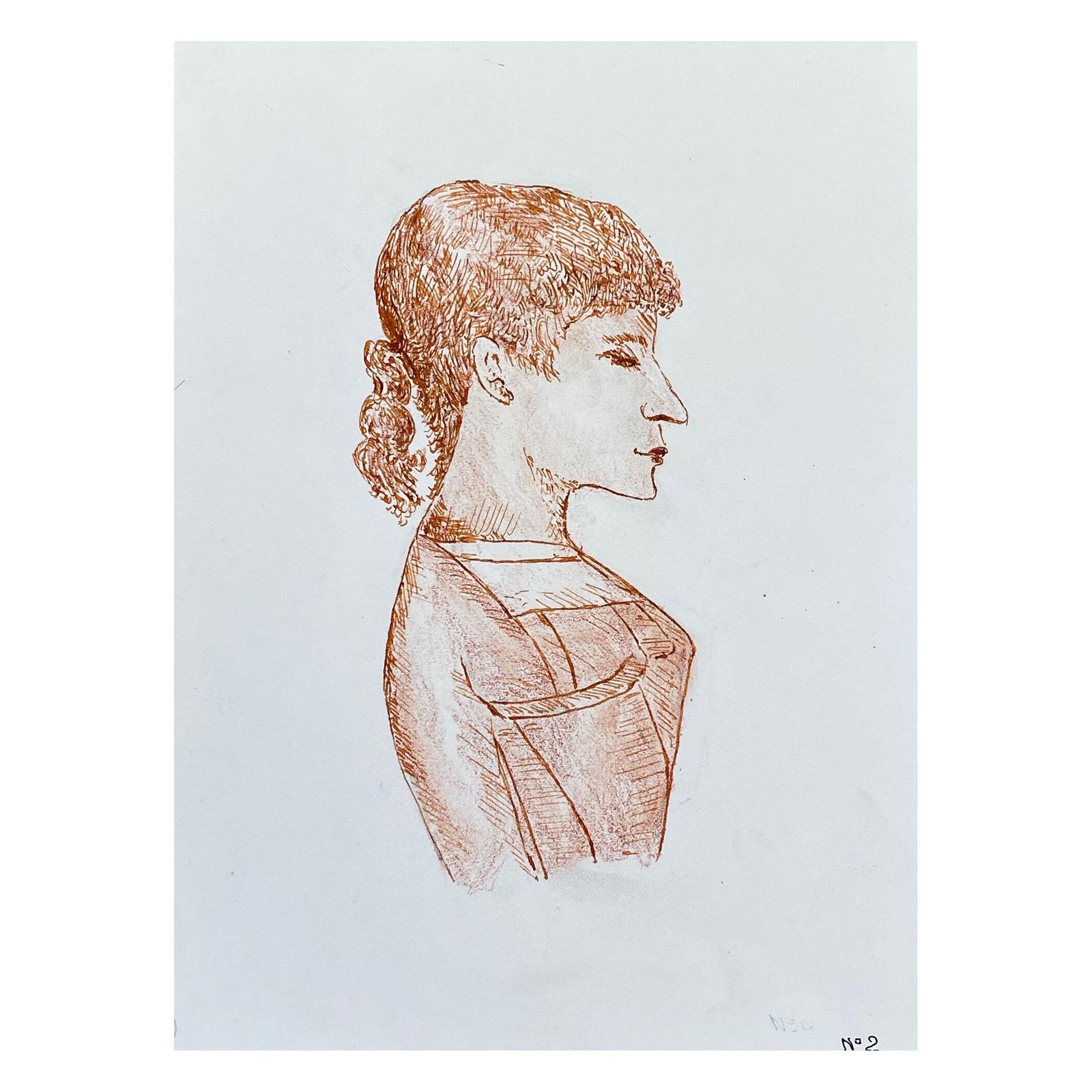 Unknown1950's French Modernist/ Cubist Painting, Side Portrait Of Lady1950