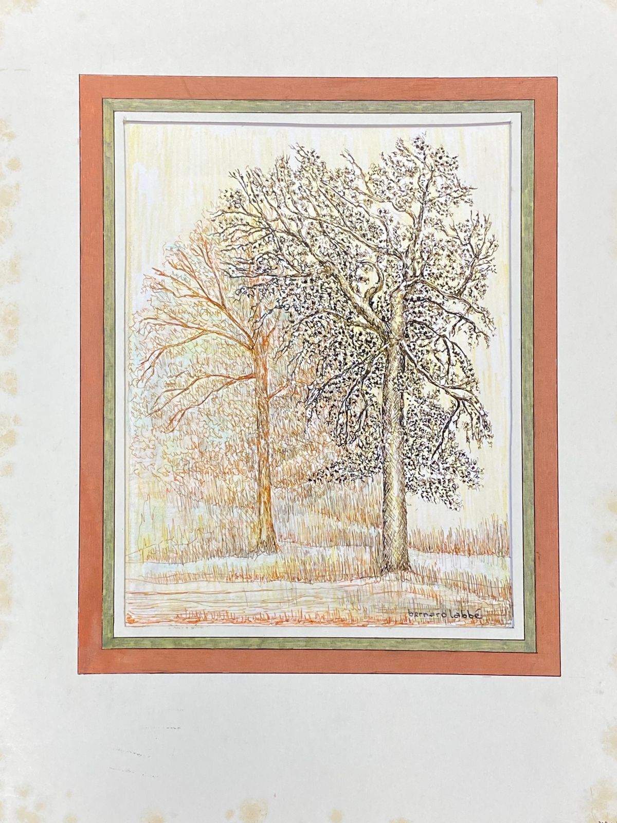 Unknown1950's Modernist Signed Painting, The Two Trees In Field1950s photo furniture