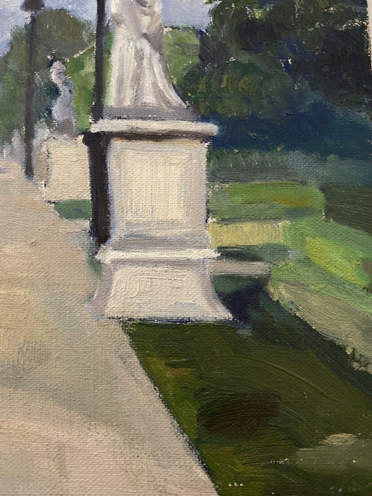 Unknowngenevieve Zondervan, French Oil Painting, Paris Park Scene Statuescirca 1950s photo 484.0