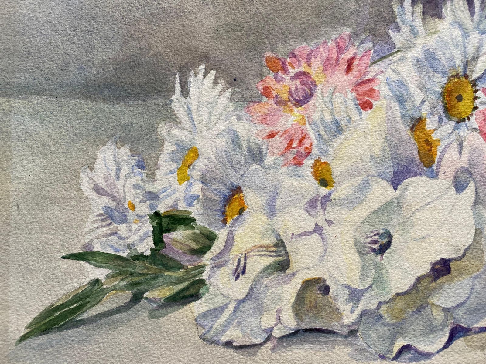 Unknownearly 1900's French Impressionist Signed Flower Watercolour By Marie Carreaucirca 1900s photo Art