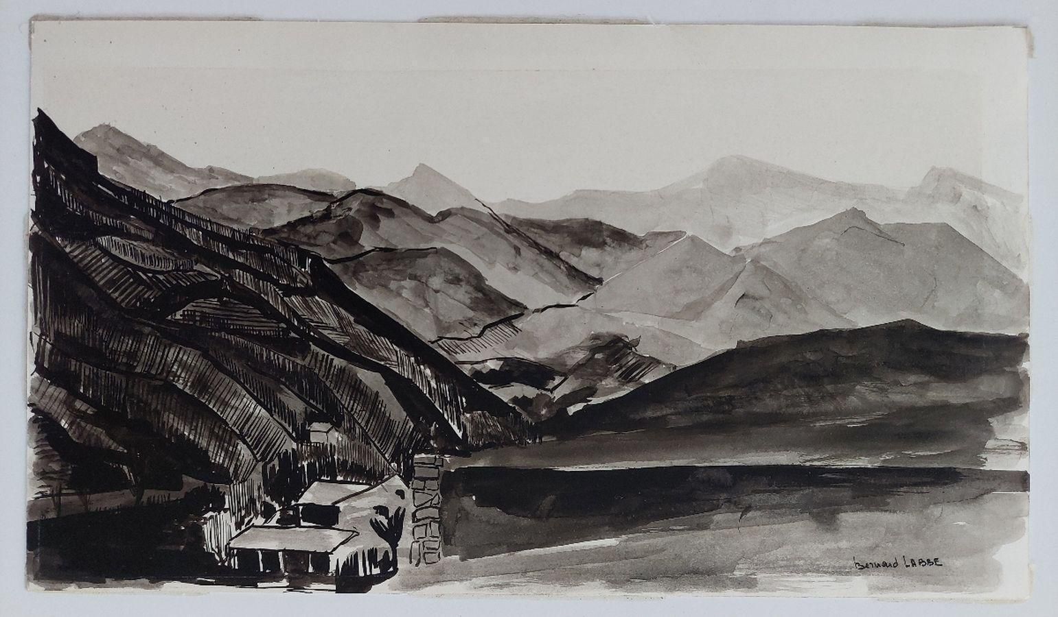 Bernard Labbe20th Century French Modernist Cubist Painting, En Grisaille French Landscape20th Century photo furniture