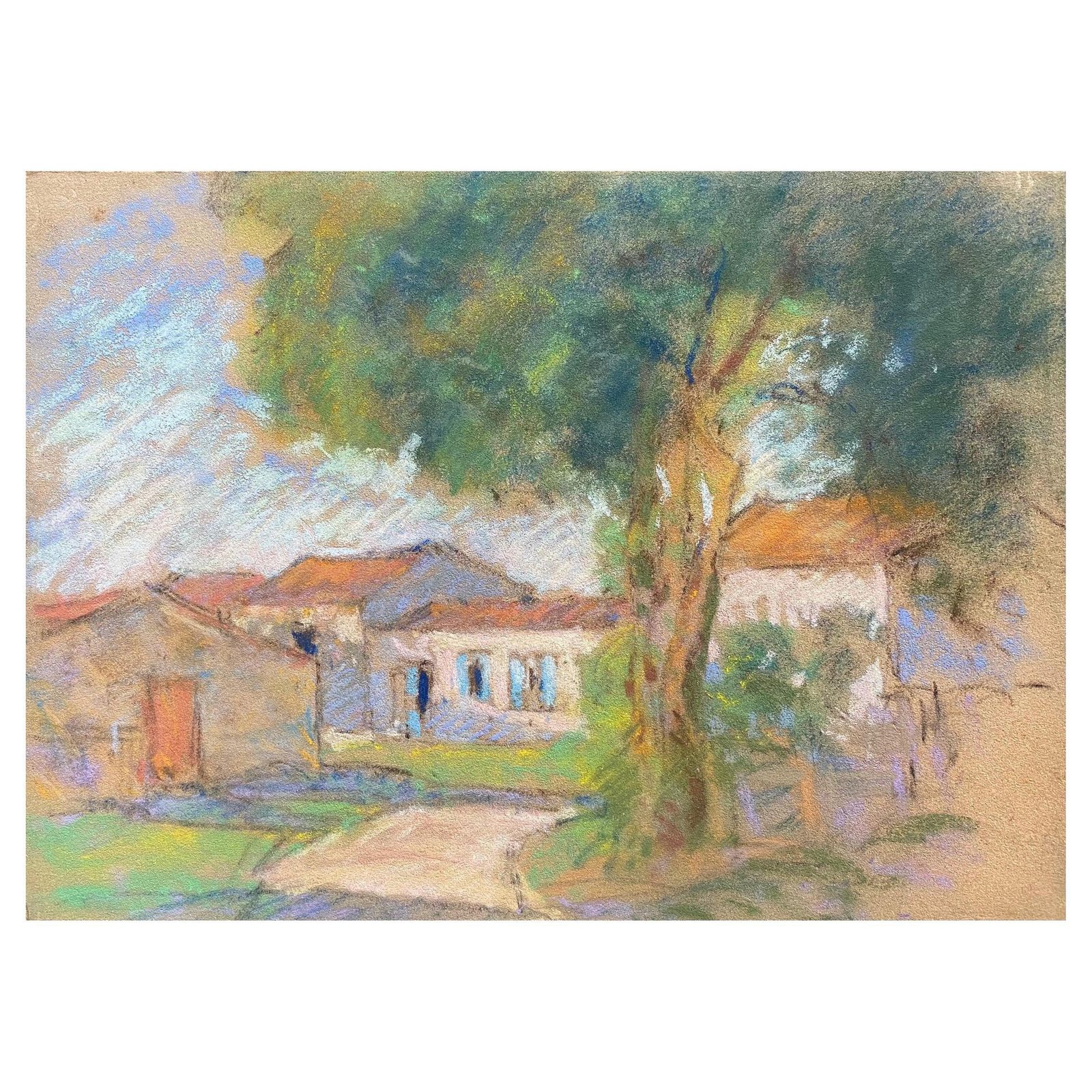 Unknowncamille Meriot, 1940's French Impressionist Pastel Country House & Buildingscirca 1940s