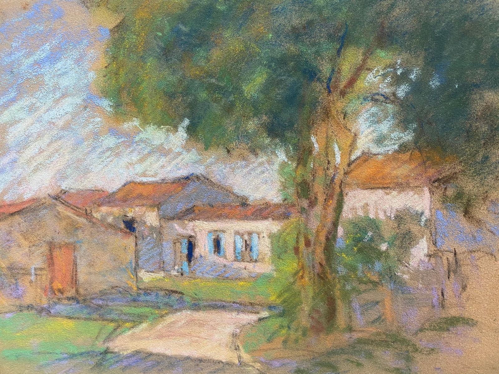 Unknowncamille Meriot, 1940's French Impressionist Pastel Country House & Buildingscirca 1940s photo furniture