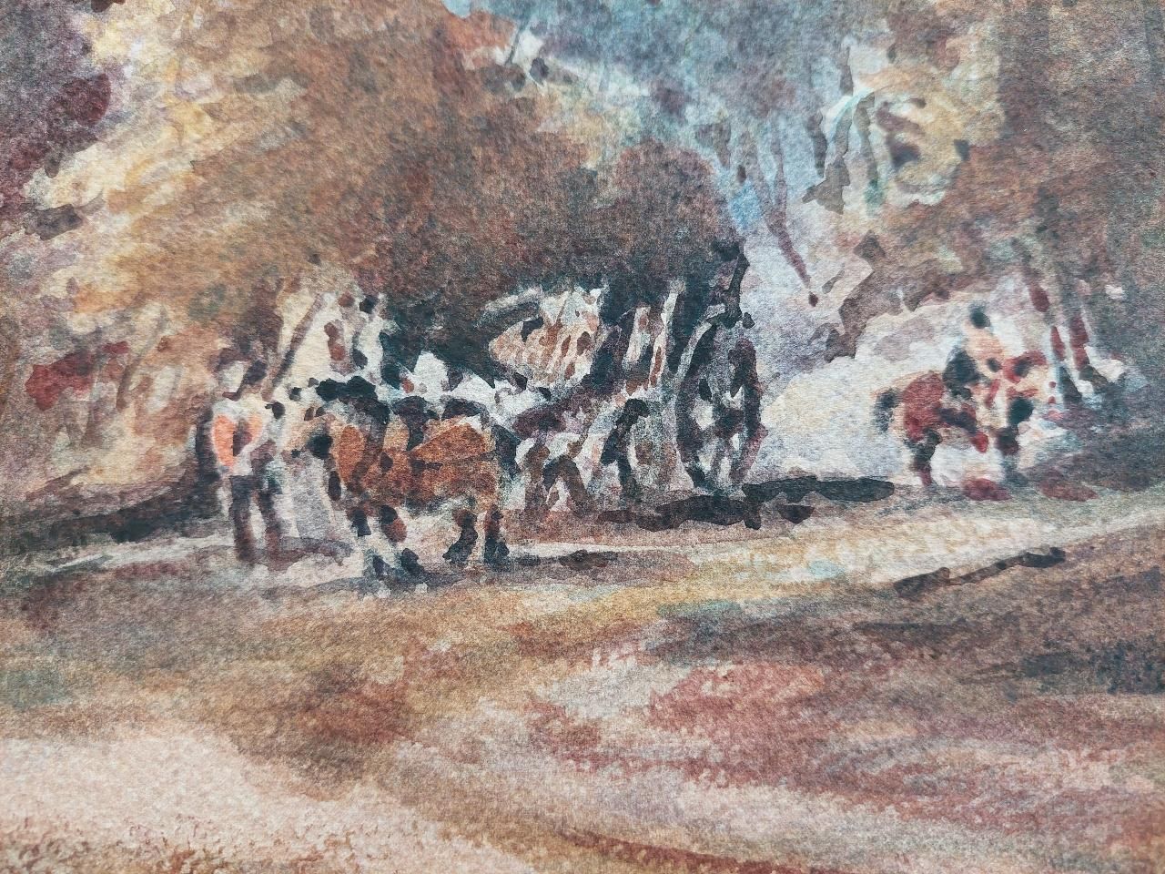 Maurice Mazeiliefrench Modernist Cubist Painting Country Scene With Horses And Cart20th Century photo vinterior