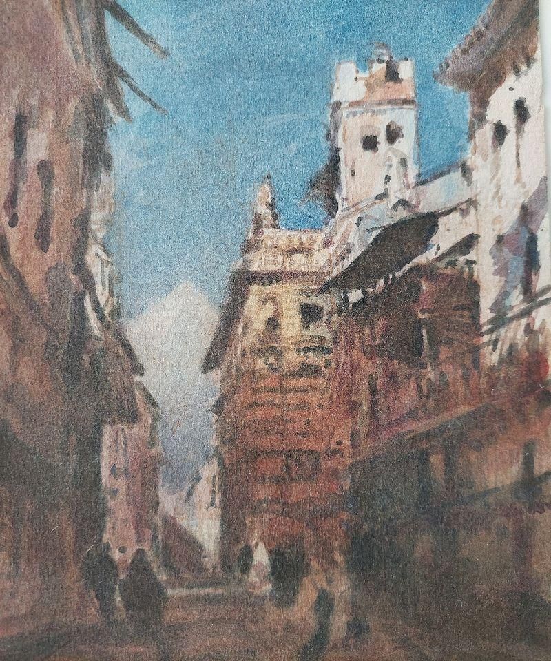Maurice Mazeiliefrench Modernist Cubist Painting Summer Street In Shade21st Century photo for sale