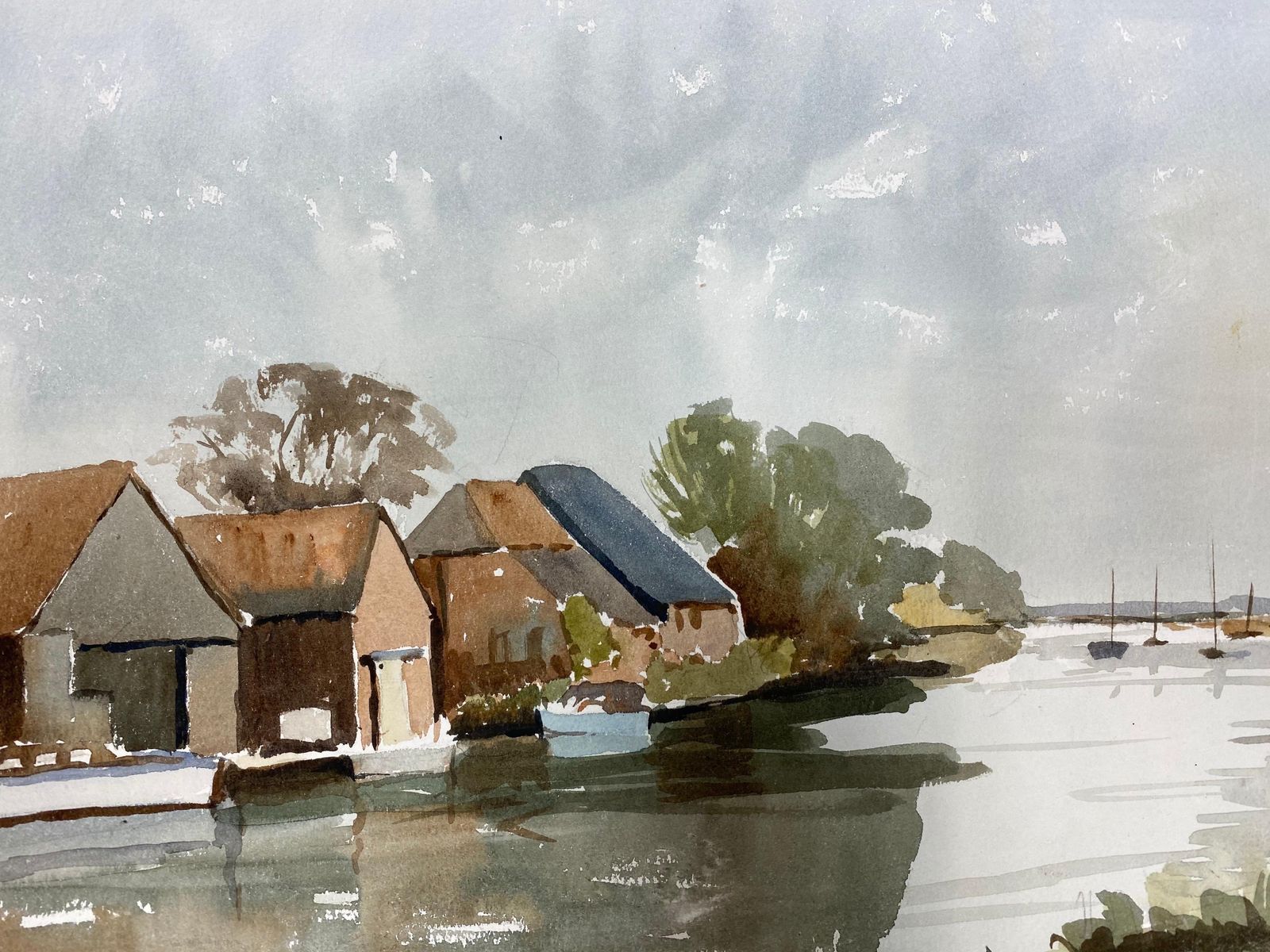 Unknownwareham Sea Scene, Signed Original British Watercolour Paintingcirca 1970s photo for sale