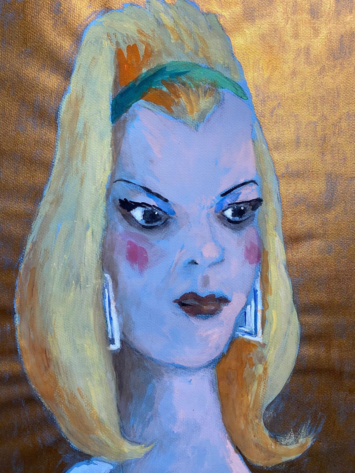 Unknown1960's French Portrait Stylish Caricature Fashion Model Young Ladycirca 1960s photo furniture