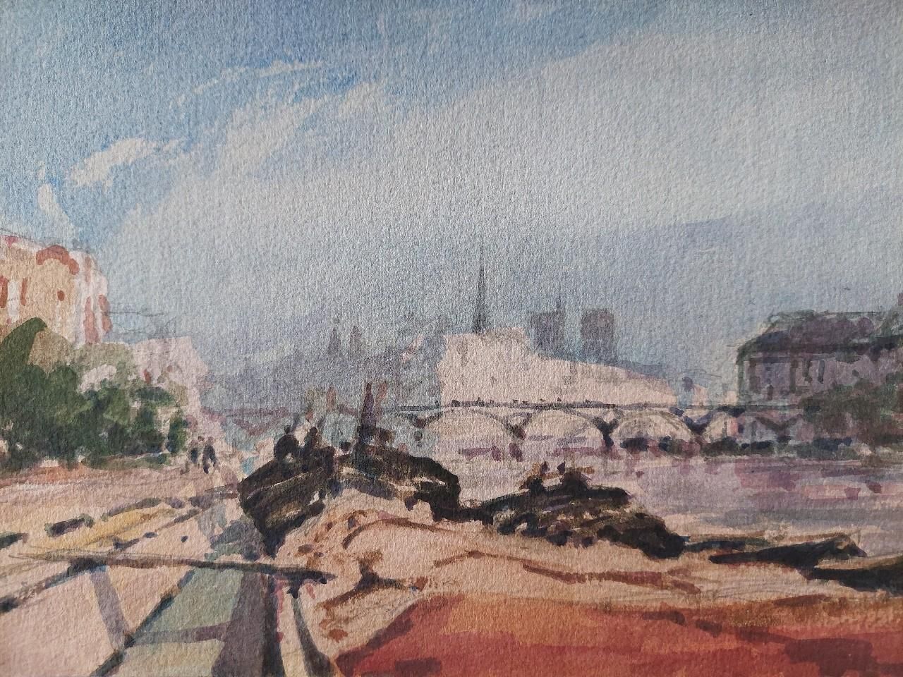 Maurice Mazeiliefrench Modernist Cubist Painting Parisian Panorama Of The Seine20th Century photo 300.0