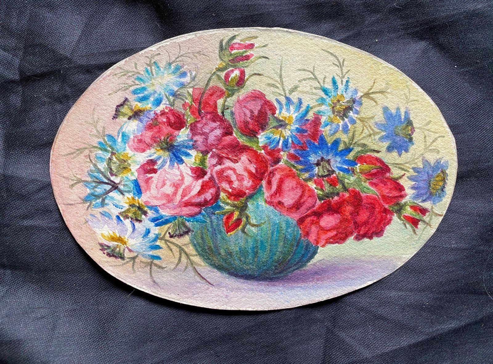 Unknownearly 1900's French Impressionist Signed Flower Watercolour By Marie Carreaucirca 1900s photo furniture