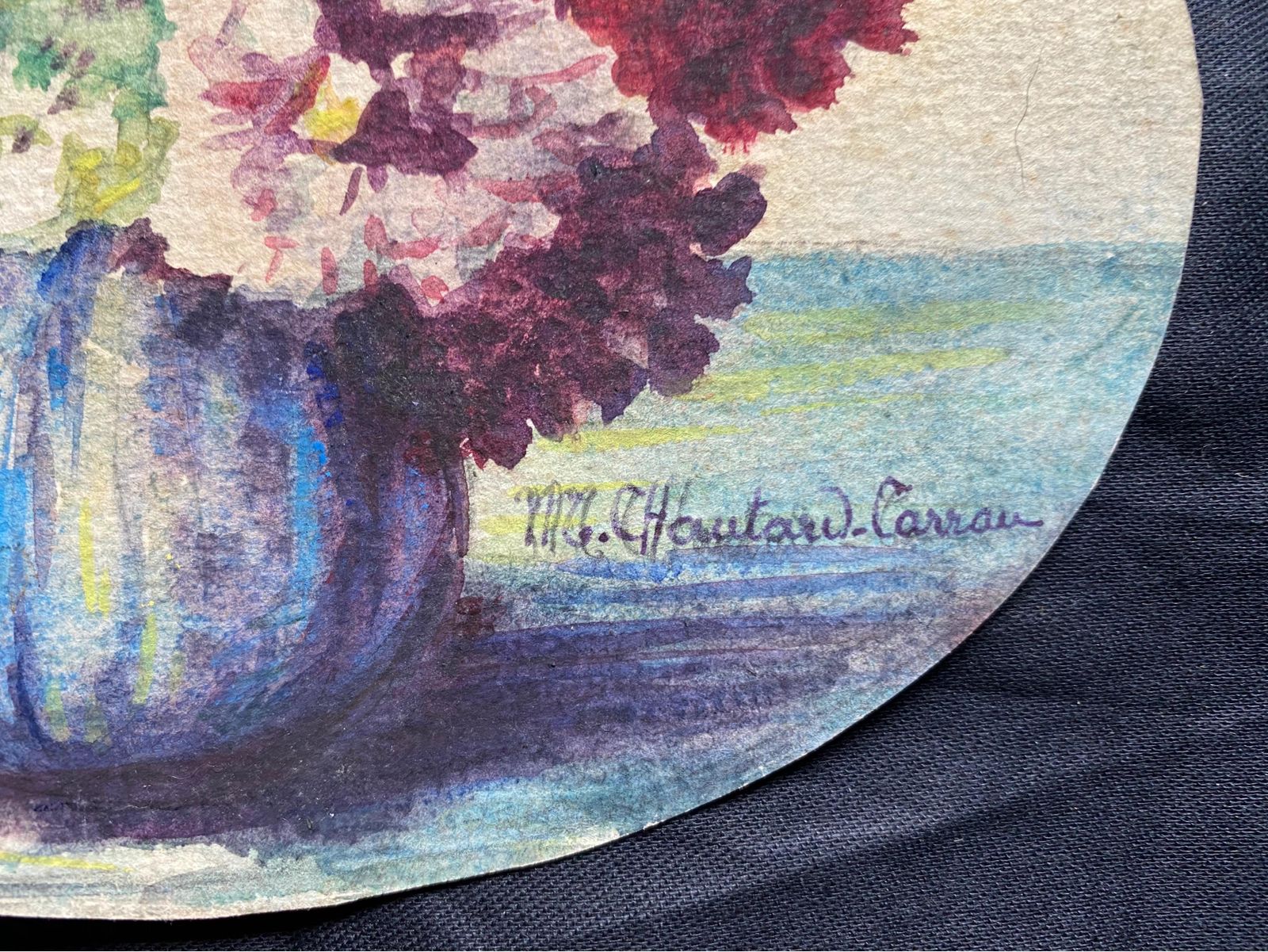 Unknownearly 1900's French Impressionist Signed Flower Watercolour By Marie Carreaucirca 1900s photo for sale