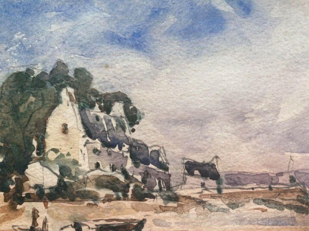Unknownmaurice Mazeilie, French Impressionist Watercolour, Beach Landscape20th Century photo furniture